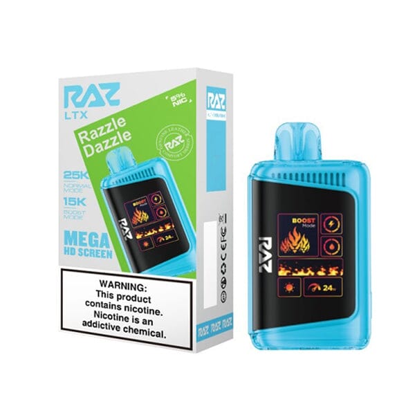 LTX 25K Puff Disposable E-Cig by RAZ 50mg 16mL razzle dazzle with packaging