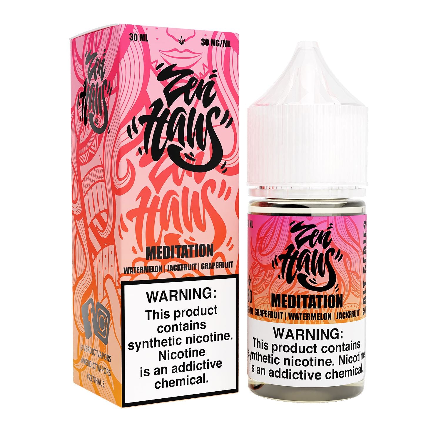 Meditation by ZEN HAUS SALTS E-Liquid 30ml with packaging