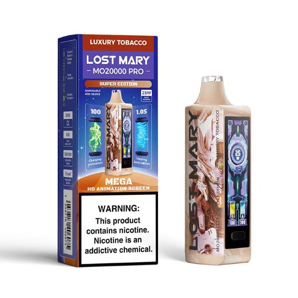 MO20000 Pro 20000 Puff Disposable E-Cig by Lost Mary 50mg 18mL luxury tobacco with packaging