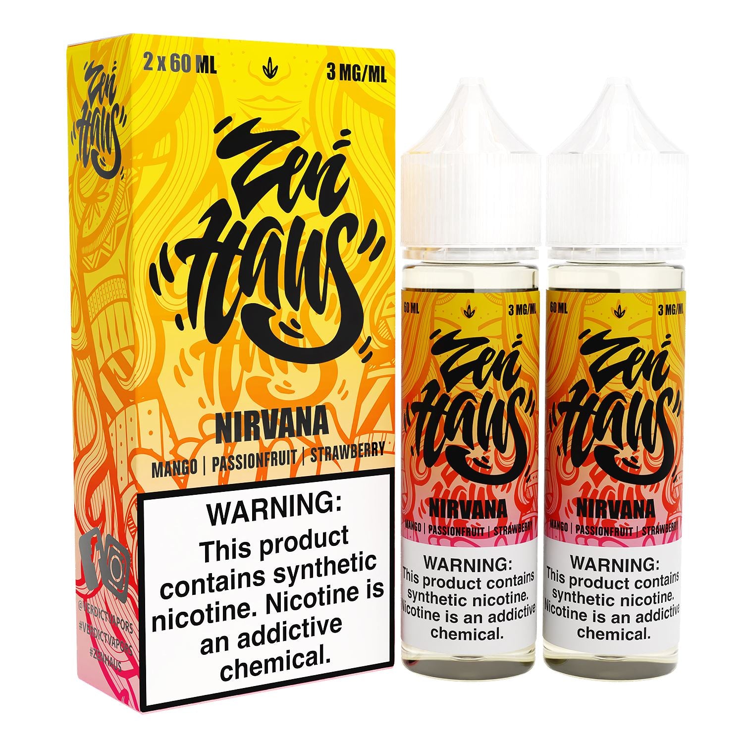 Nirvana by ZEN HAUS E-Liquid 2X 60ml with packaging