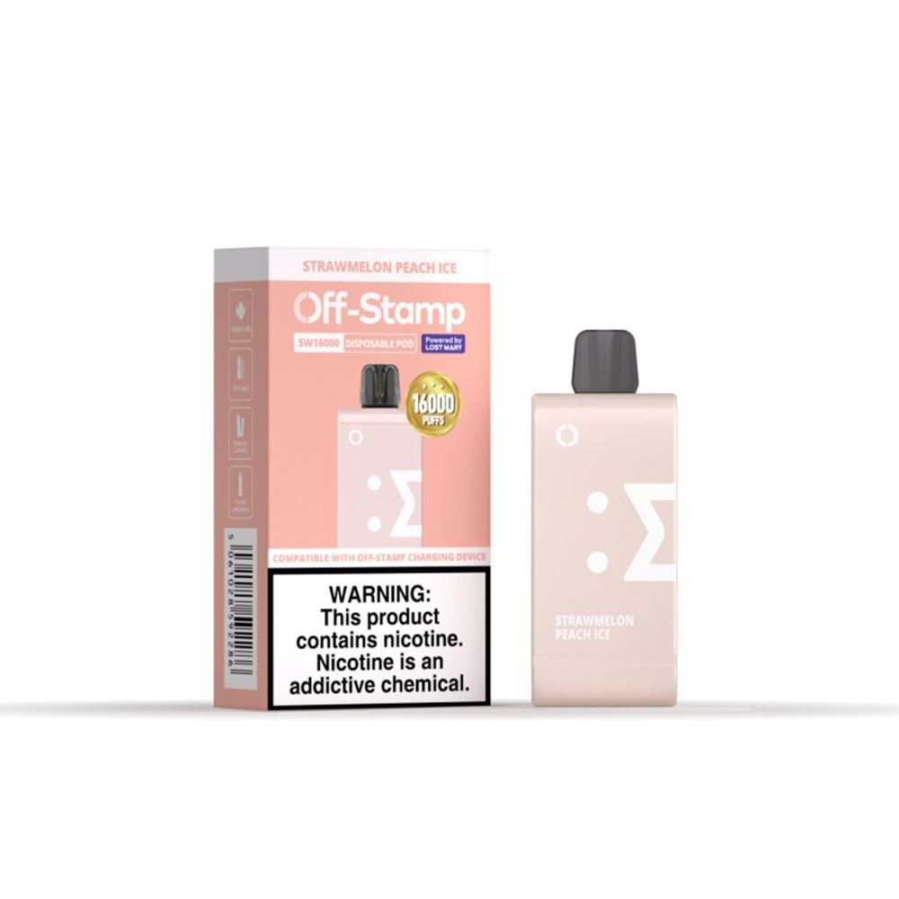 Off Stamp SW16000 Disposable - Strawmelon Peach Ice with packaging