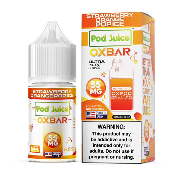 Strawberry Orange Pop Ice Oxbar Pod Juice Edition Salts 30mL with packaging