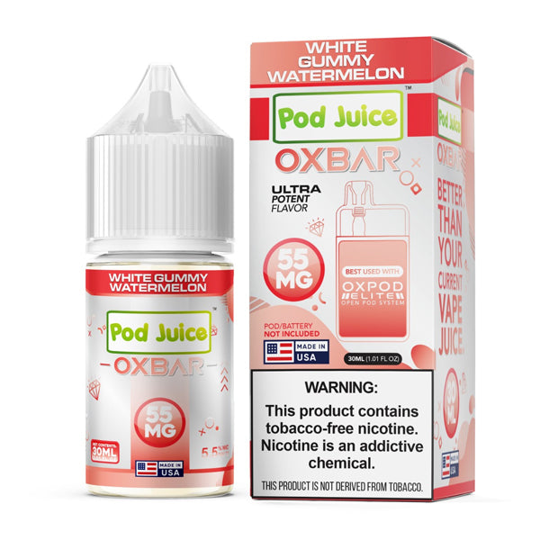 White Gummy Watermelon Oxbar Pod Juice Edition Salts 30mL with packaging