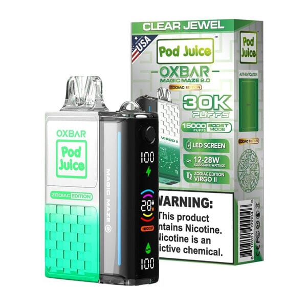 Oxbar Magic Maze 2.0 Pod Juice Edition Disposable clear jewel with packaging