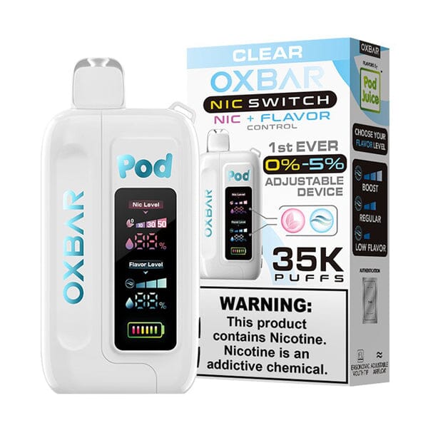 Oxbar Nic-Switch Pod Juice Edition Disposable Clear with packaging