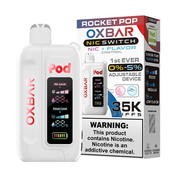 Oxbar Nic-Switch Pod Juice Edition Disposable rocket pop with packaging