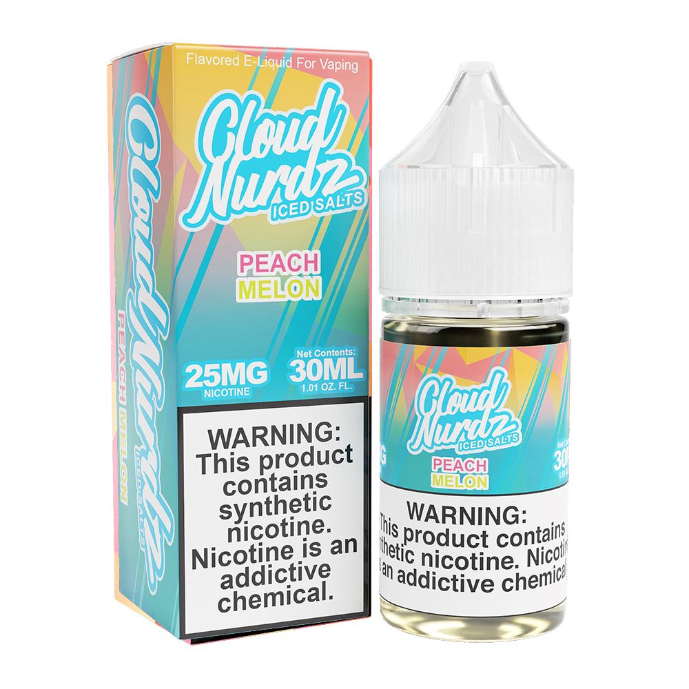 Peach Melon Ice | Cloud Nurdz Salts | 30mL | Bottle with Packaging