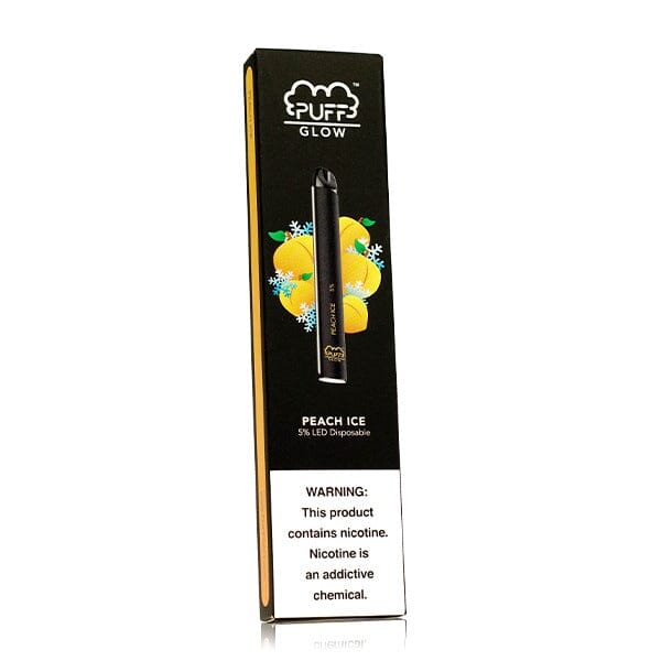 Puff GLOW Disposable E-Cig (Individual) peach ice packaging