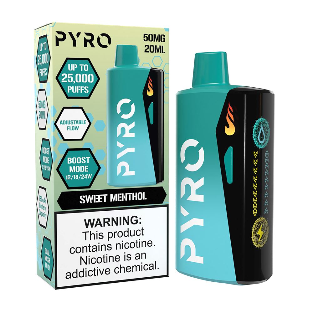 Pyro Boost Disposable - Sweet Menthol with packaging