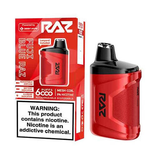 RAZ CA6000 Disposable 6000 Puffs 10mL 50mg fuji blue razz with packaging