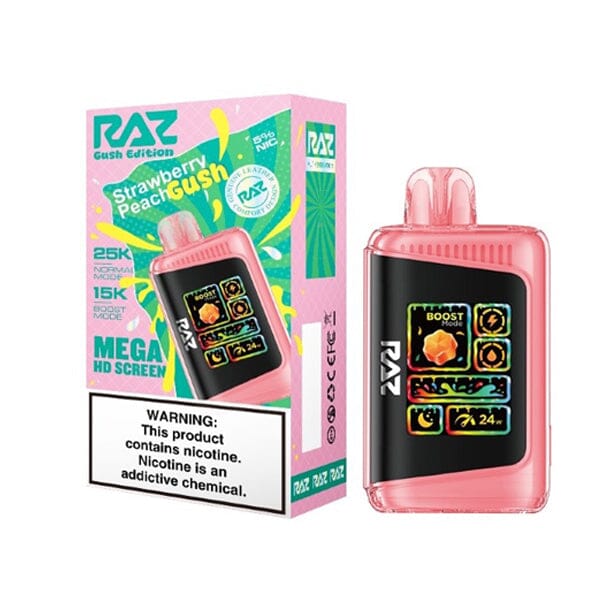 RAZ LTX 25K Disposable Gush Edt Strawberry Peach Gush with packaging