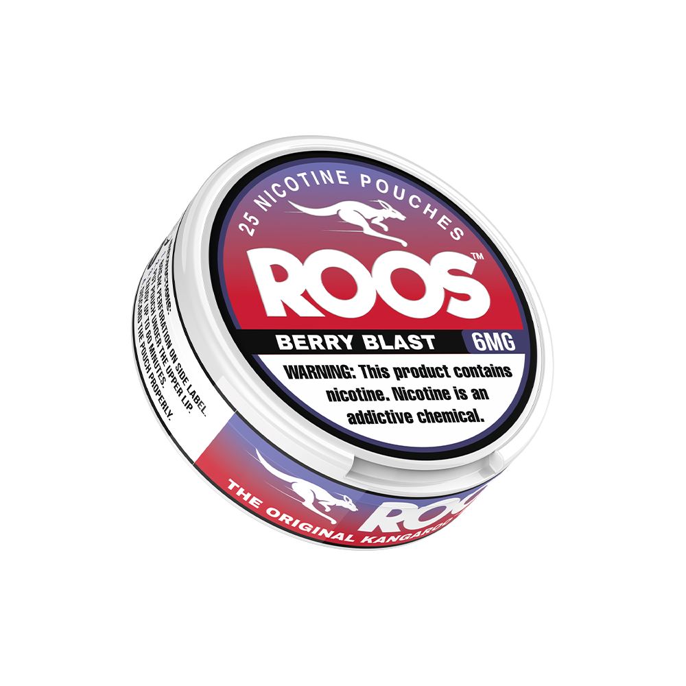 Roos Nicotine Pouches (25ct Can)(5-Can Pack) - Berry Blast 6mg