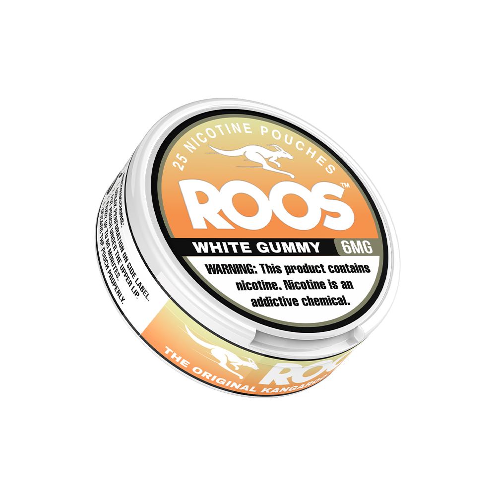 Roos Nicotine Pouches (25ct Can)(5-Can Pack) - White Gummy 6mg