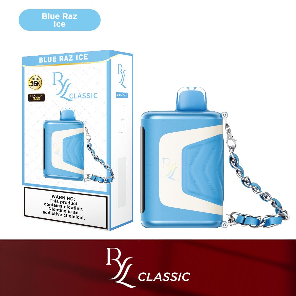 RYL Classic 35k Disposable - Blue Raz Ice with packaging