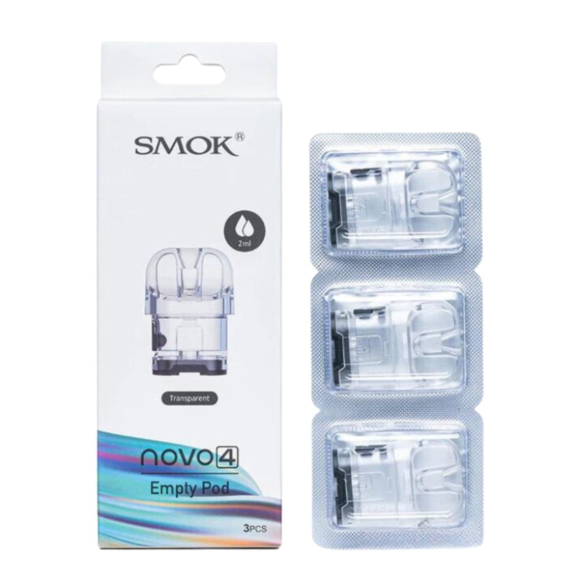 SMOK Novo 4 Replacement Pods | 3-Pack Clear with packaging