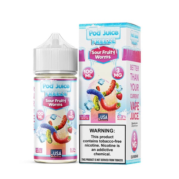 Sour Fruity Worms Freeze | Pod Juice | 100mL 03mg