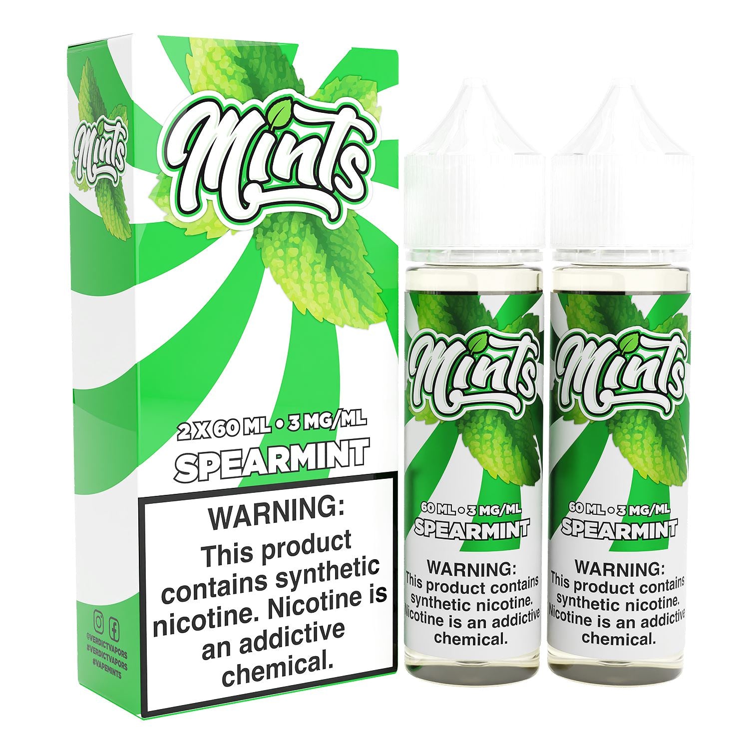 Spearmint by Mints Series 2x 60mL with packaging