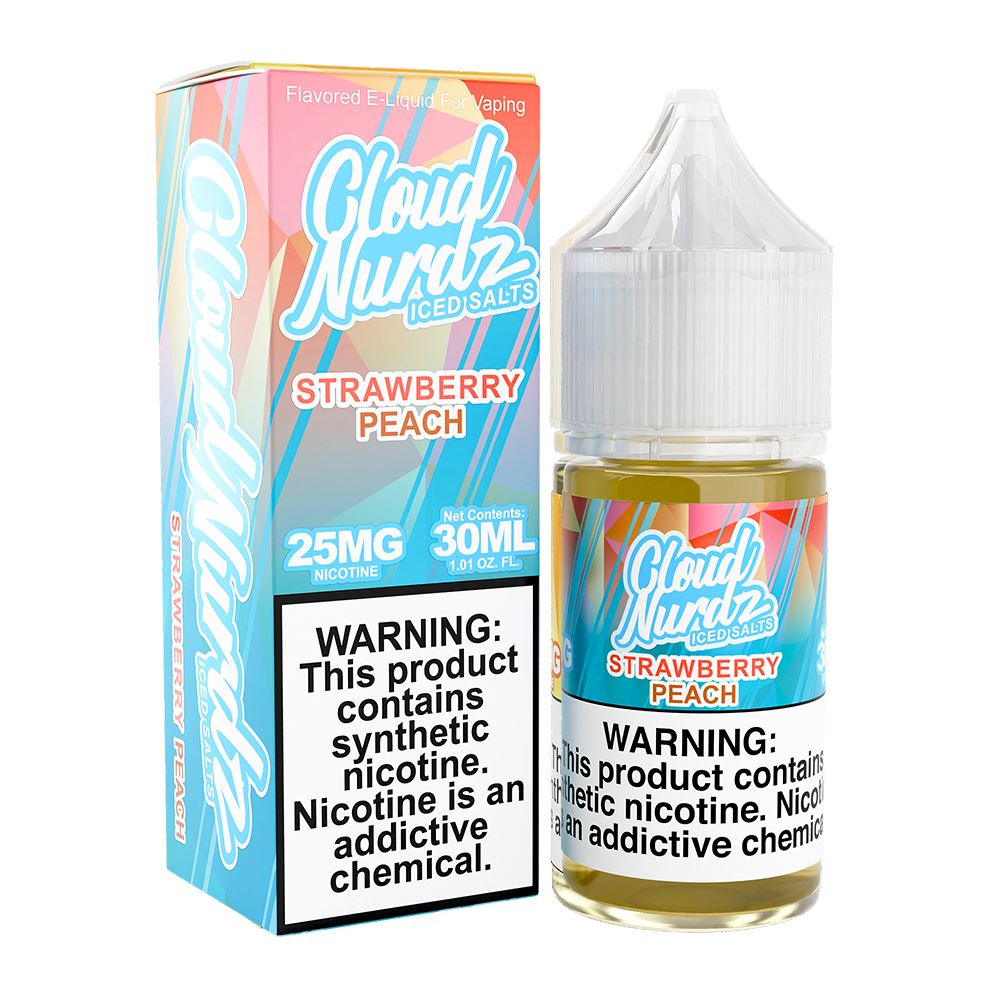 Strawberry Peach Ice | Cloud Nurdz Salts | 30mL | Bottle with Packaging