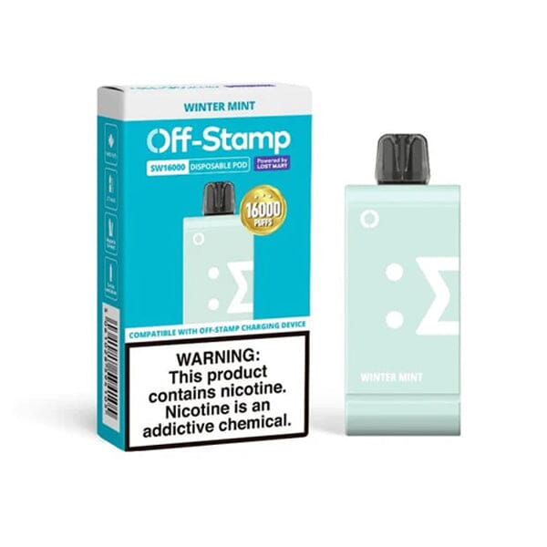 SW16000 16000 Puff Disposable E-Cig by Off Stamp 50mg 17mL winter mint with packaging