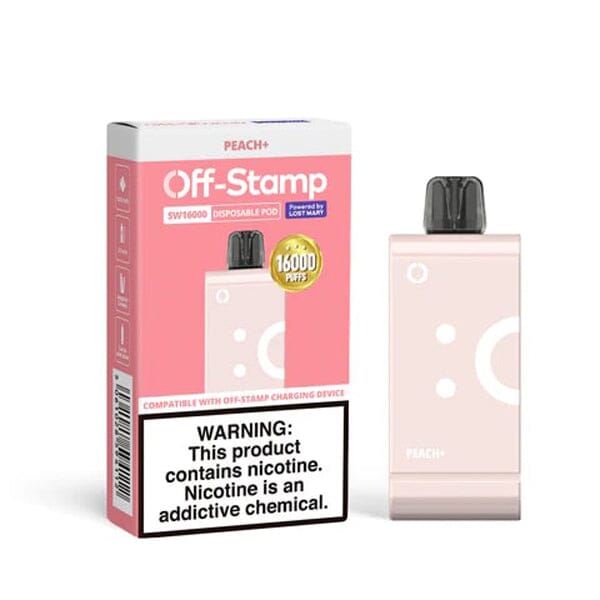 SW16000 16000 Puff Disposable E-Cig by Off Stamp 50mg 17mL peach + with packaging