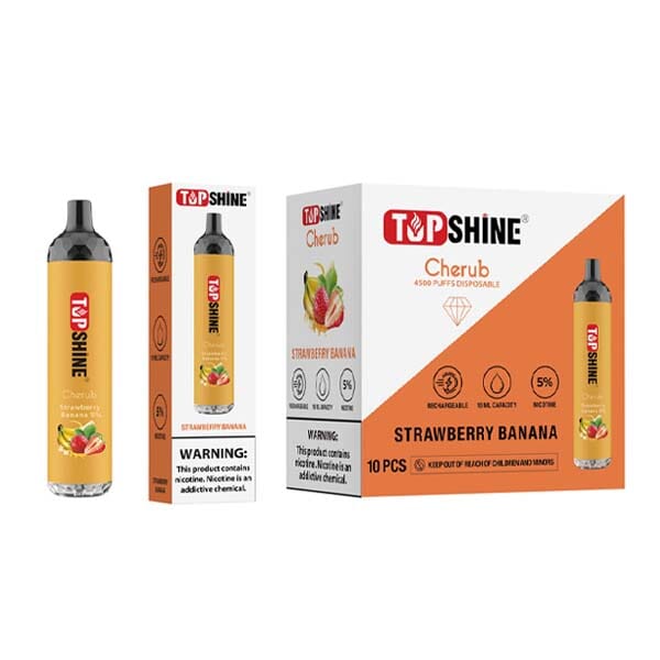 Topshine Disposable | 4500 Puffs | 10mL Strawberry Banana with Packaging