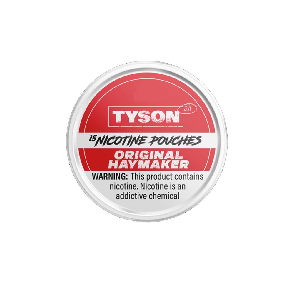 Tyson 2.0 Nicotine Pouches (15ct Can)(5-Can Pack) Original Haymaker 6mg