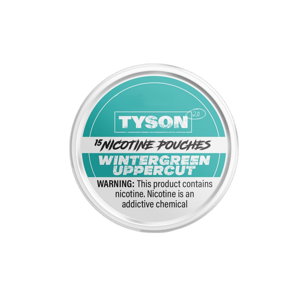 Tyson 2.0 Nicotine Pouches (15ct Can)(5-Can Pack) Wintergreen Uppercut 6mg