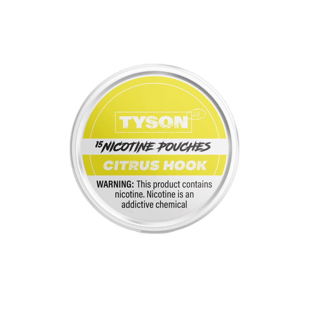 Tyson 2.0 Nicotine Pouches (15ct Can)(5-Can Pack) Citrus Hook 4mg