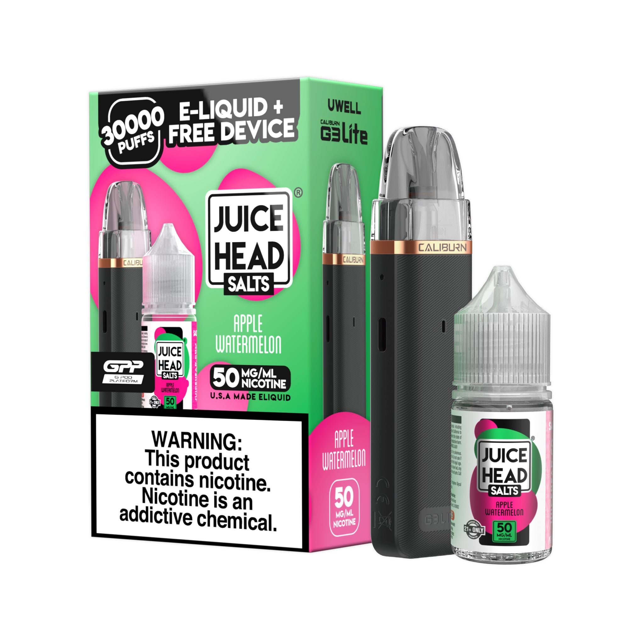 Uwell Caliburn G3 Lite Starter Set Juice Head 30mL Apple Watermelon with Packaging