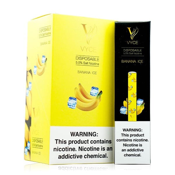 Vyce Disposable E-Cigs (Individual) banana ice with packaging