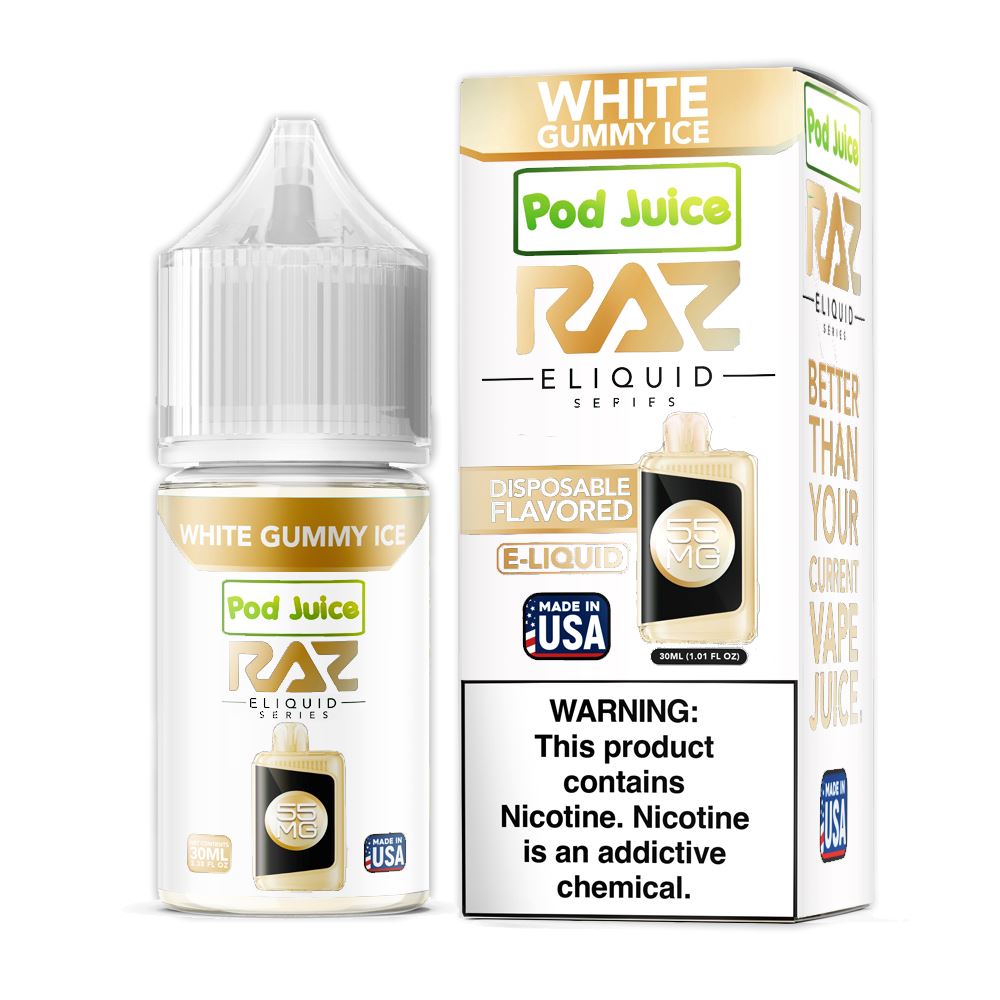 White Gummy Ice | Pod Juice x RAZ Salt | 30ml | Bottle with Packaging