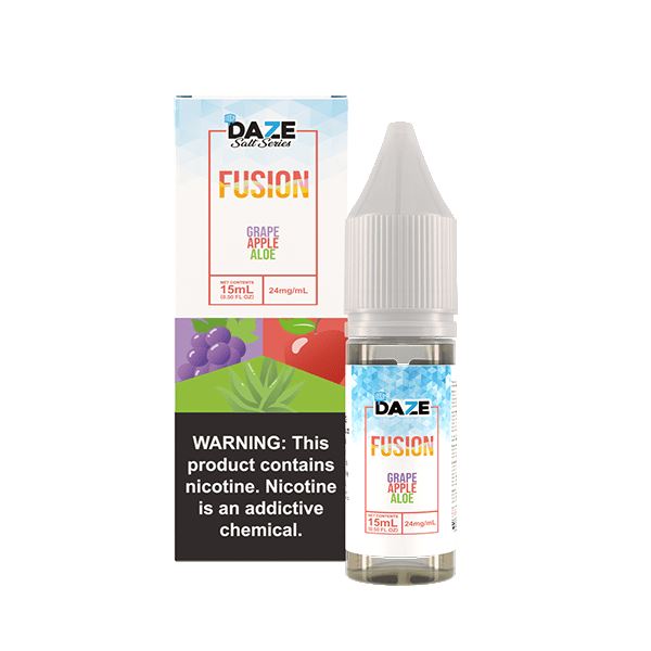 7Daze Fusion Salt Series | 15mL | 24mg - GRAPE APPLE ALOE Ice with packaging