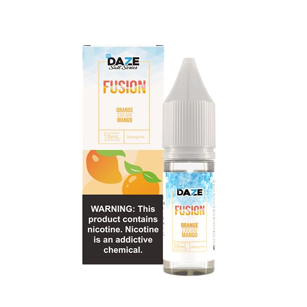 7Daze Fusion Salt Series | 15mL | 24mg - ORANGE CREAM MANGO Ice with packaging