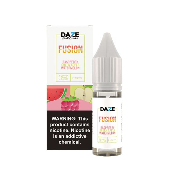 7Daze Fusion Salt Series | 15mL | 24mg - RASPBERRY GREEN APPLE WATERMELON with packaging