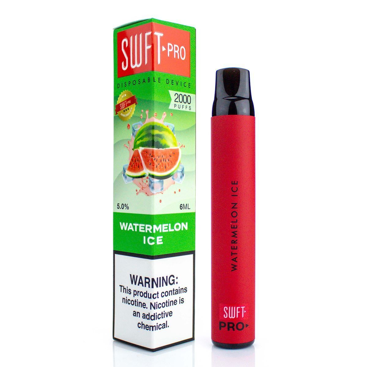 SWFT Pro Disposable Vape Device - 2000 Puffs watermelon ice with packaging