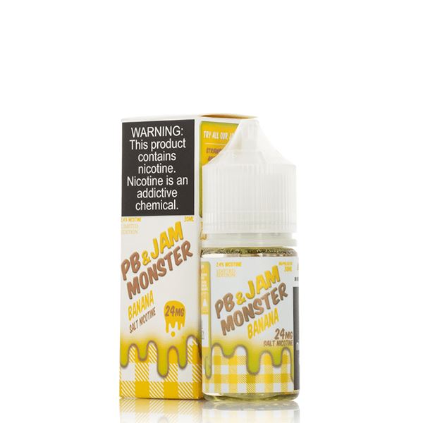 Banana PB & J By Jam Monster Salts E-Liquid with packaging