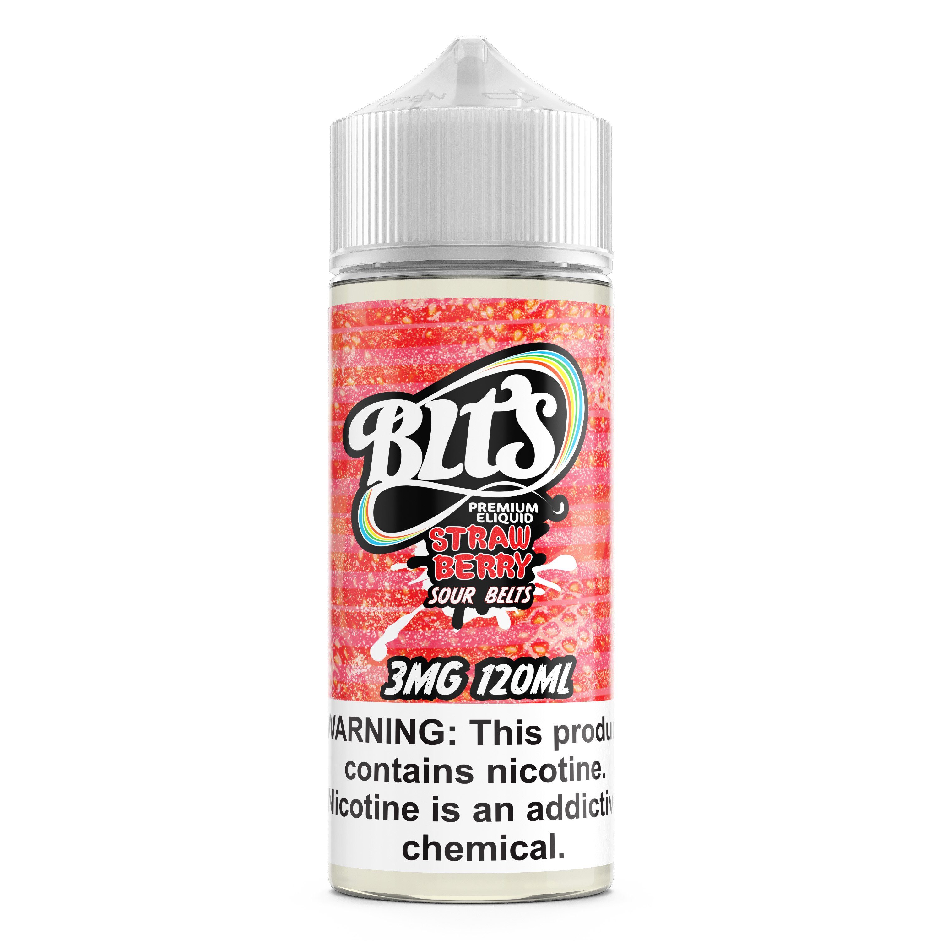 Strawberry Sour Belts by BLTS 120ml bottle