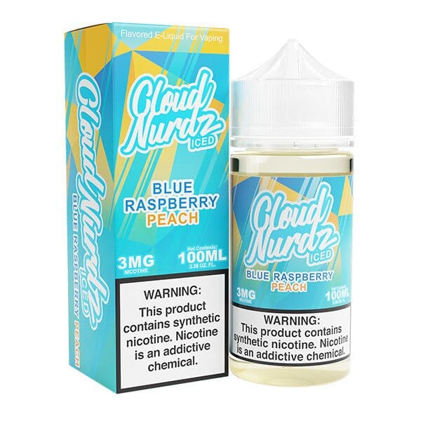 Blue Raspberry Peach Iced by Cloud Nurdz TFN 100ml with packaging