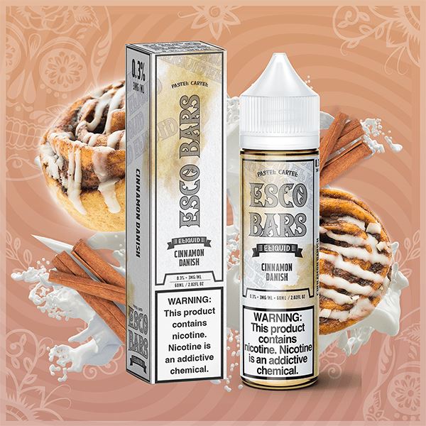 Cinnamon Danish by Esco Bars Eliquid 60mL with Packaging