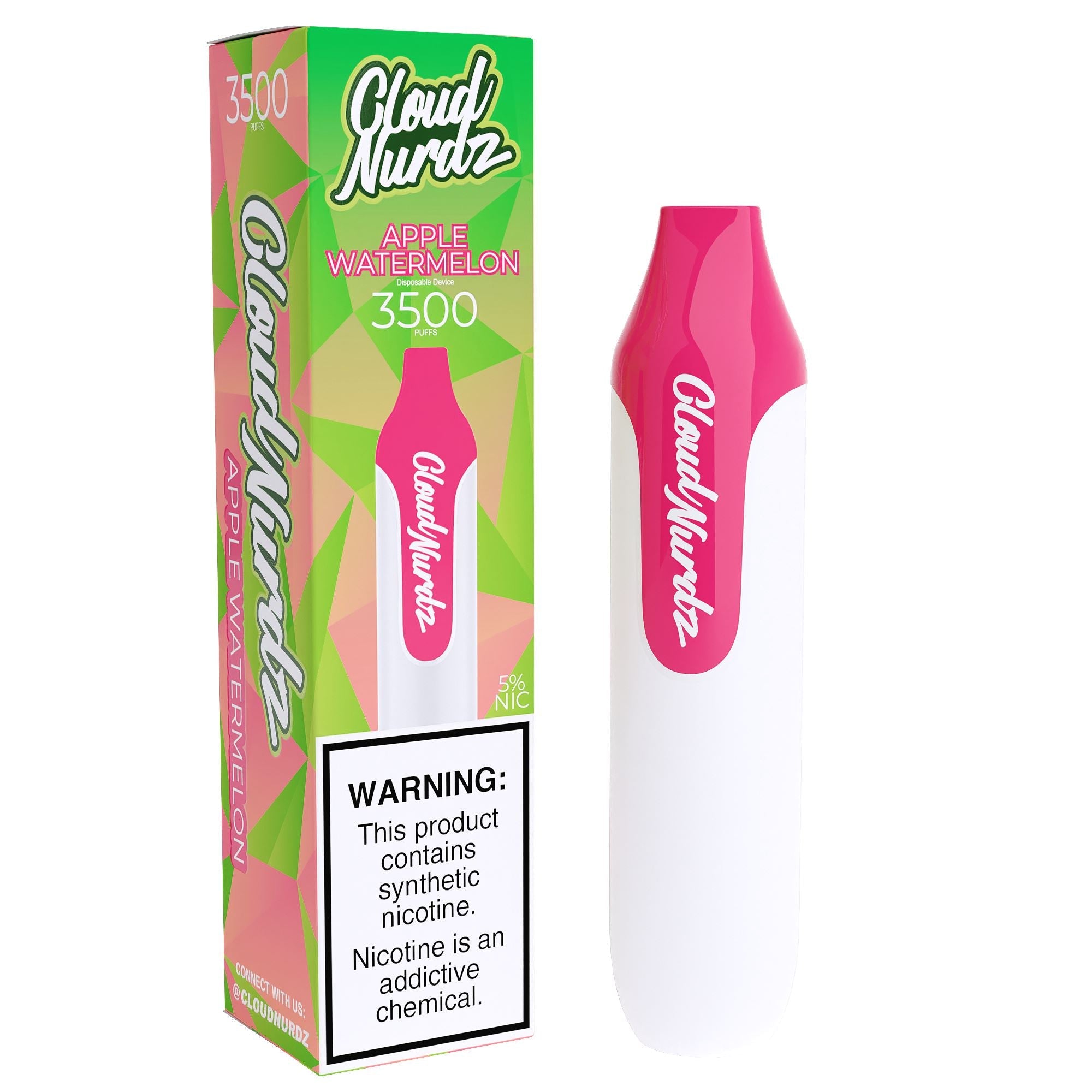 Cloud Nurdz Disposable Series | 10ml | 3500 Puffs - Apple Watermelon with packaging