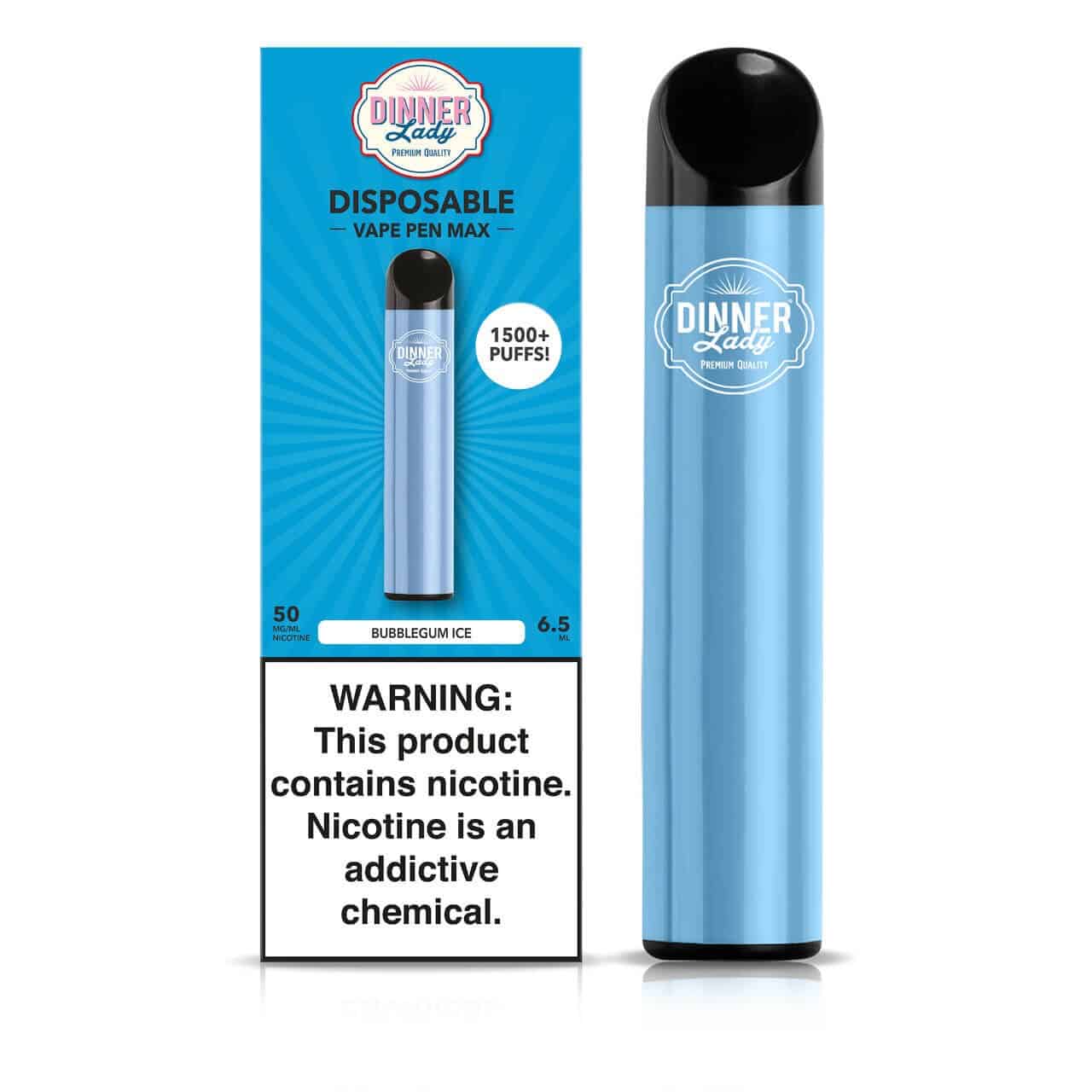 Dinner Lady MAX Disposable Vape Pen bubblegum ice with packaging