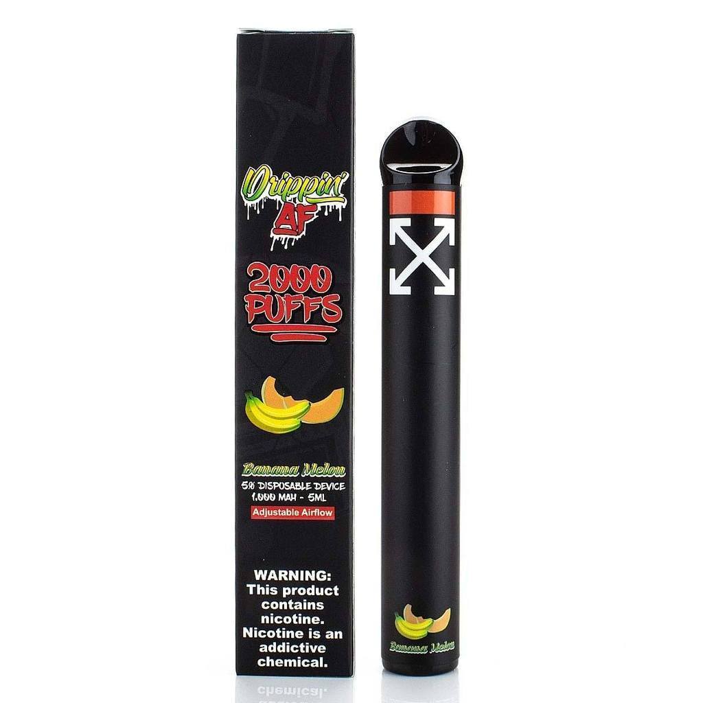 DRIPPIN AF Disposable E-Cigs 2000 Puff  (Individual) banana melon with packaging