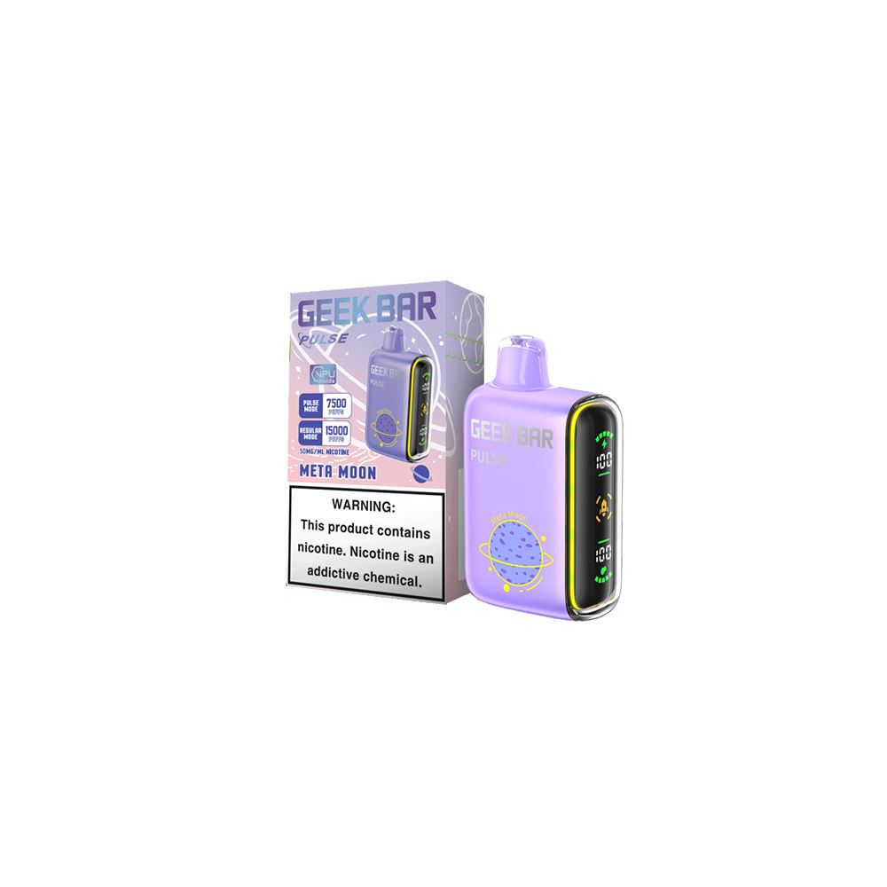 Geek Bar Pulse Disposable 15000 Puffs 16mL 50mg Meta Moon with packaging