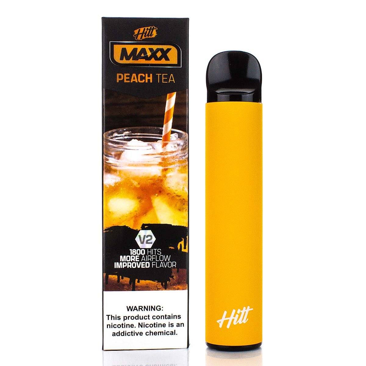 Hitt Maxx V2 Disposable | 1800 Puffs | 6.5mL peach tea with packaging