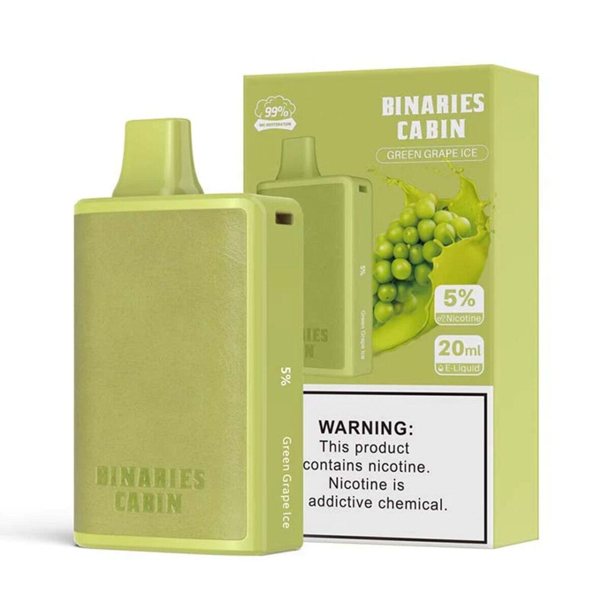 HorizonTech - Binaries Cabin Disposable 10,000 puffs 20mL green apple ice