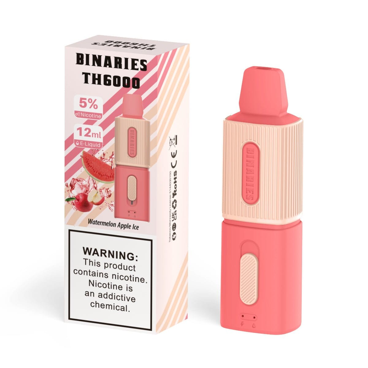 HorizonTech – Binaries Cabin Disposable TH | 6000 Puffs | 12mL | 50mg Watermelon Apple Ice with packaging