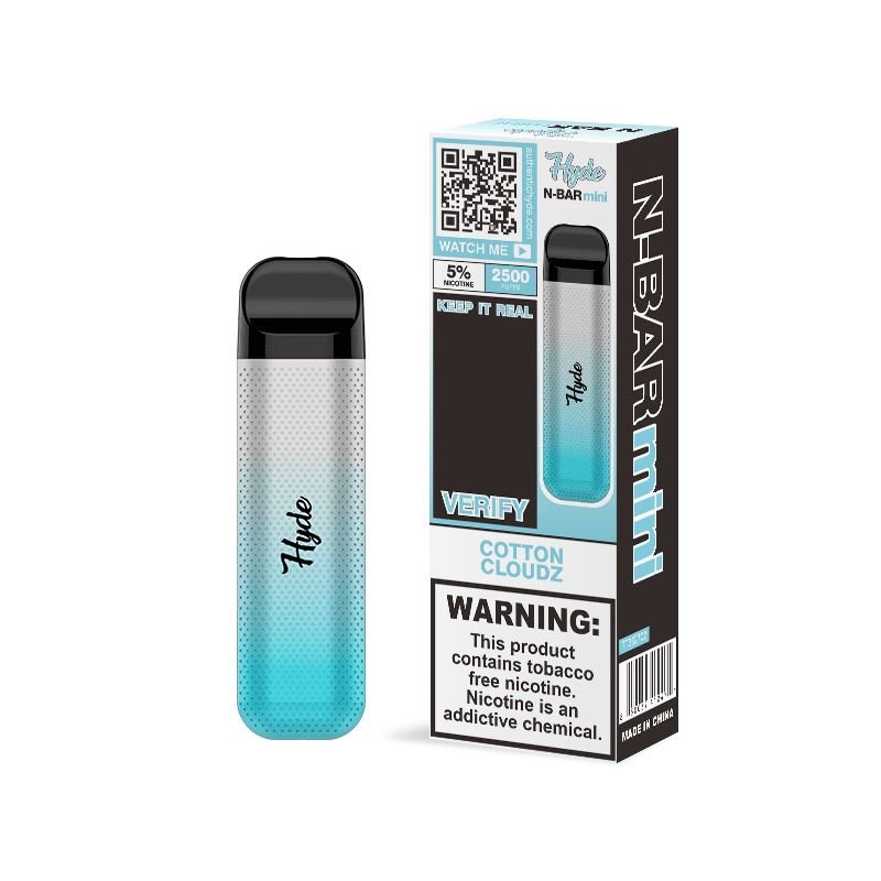 Hyde N-Bar Mini Disposable | 2500 Puffs | 7mL - Cotton Cloudz with packaging