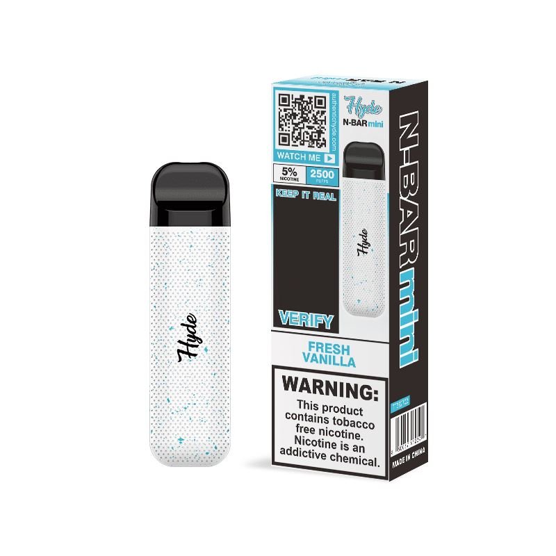 Hyde N-Bar Mini Disposable | 2500 Puffs | 7mL - Fresh Vanilla with packaging 