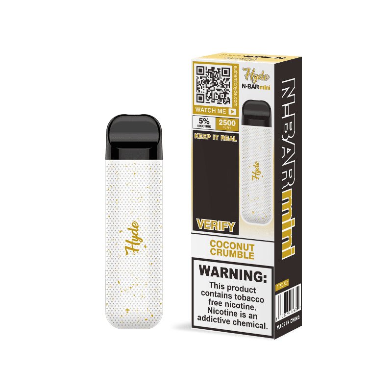 Hyde N-Bar Mini Disposable | 2500 Puffs | 7mL - Coconut Crumble with packaging