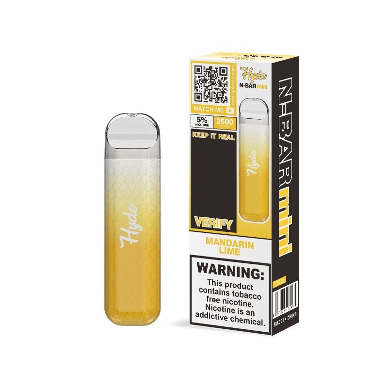 Hyde N-Bar Mini Disposable | 2500 Puffs | 7mL - Mandarin Lime with packaging